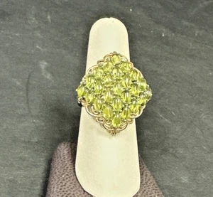 Designer Sterling Silver & Peridot Size 8.25 Cocktail Ring! 36 - Picture 1 of 7