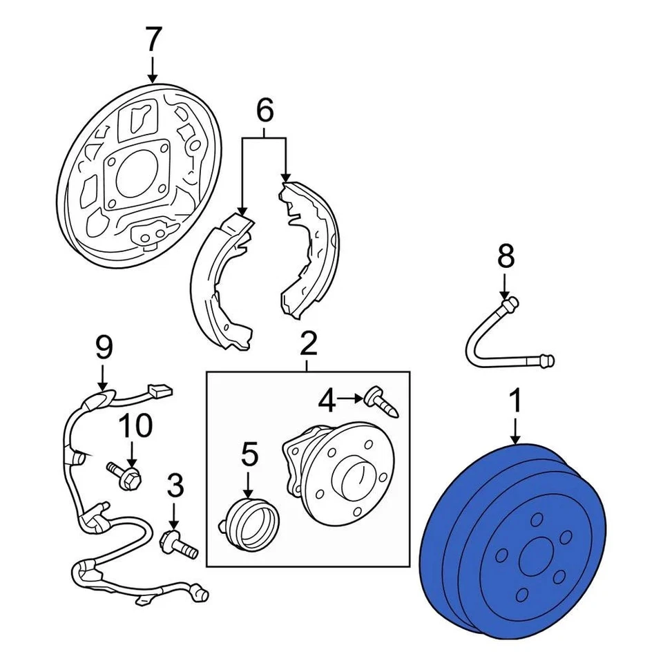 For Toyota Corolla 2003-2008 Toyota 4243102100 Rear Brake Drum - Image 1 of 3