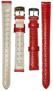 Watch Band, Calf Leather, Lizard Grain, AeroComfort Strap, Silver or Gold Buckle - Picture 1 of 5