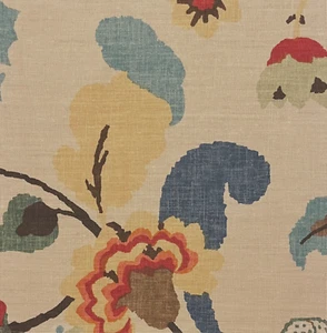 SCHUMACHER Khantau Tree Cream Floral Linen Remnant New - Picture 1 of 1