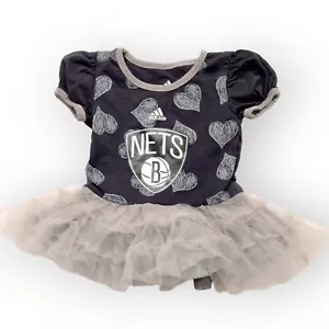 Adidas Brooklyn Netze Kleid Mädchen 12 Monate Tutu Pailletten schwarz Baby Säugling NBA - Bild 1 von 7
