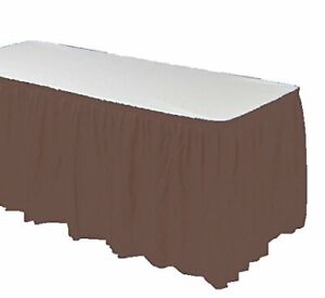 Table SKIRT 14 ft x 29"  Pleated Plastic Disposable Waterproof Choose Color