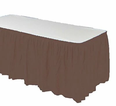 TABLE SKIRT, 29" X 14' Pleated Plastic Disposable Waterproof Choose Color - Image 1 of 3
