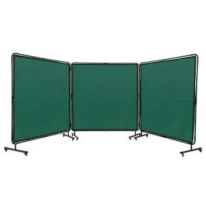 Welding Screen with Frame 3 Panel 6' x 6' Welding Curtain Screen 12 Wheels - Picture 1 of 12