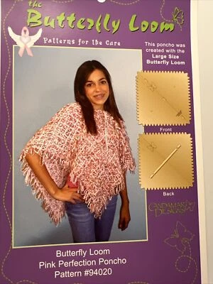 Lion Brand Yarns The Butterfly Loom Pattern Booklet Pink Perfection Poncho - Image 1 of 4