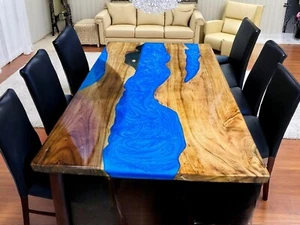 48"x30" Made To Order Blue Epoxy Resin Office Meeting Table Hallway Furniture De - Picture 1 of 9