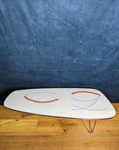 Asymmetric Mosaic & Brass coffee table Mid Century 50s - Picture 1 of 11