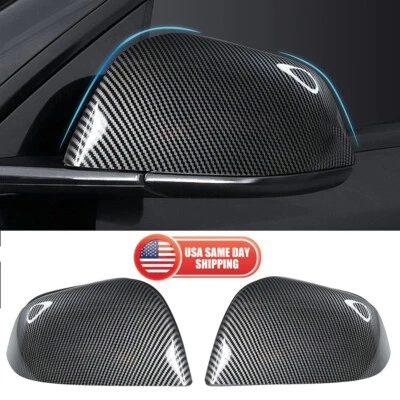 2020-2024 Tesla Model Y Carbon Fiber Style Side Mirror Rearview Cover Sport Foto 1 de 4