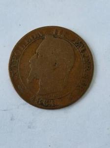FRANCE 5 centimes 1861 A , NAPOLEON III - Picture 1 of 2