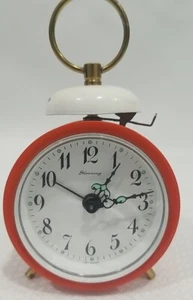 Vintage 50s MCM Blessing Orange Round Travel Alarm Clock W Germany Rare - Picture 1 of 11