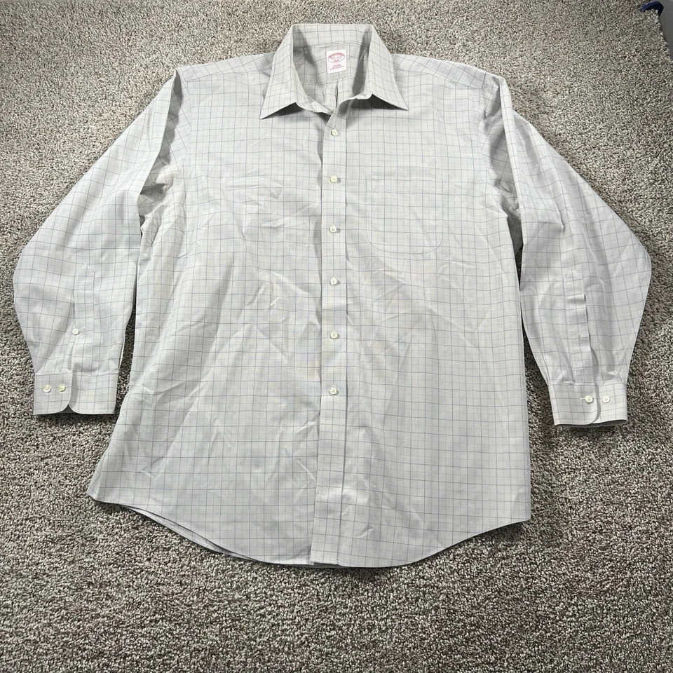 Camisa De Colección Brooks Brothers 346 Hombres 17.5-4/5 Cuadros Calce Ajustado Bolsillo Clásico Core Foto 1 de 4