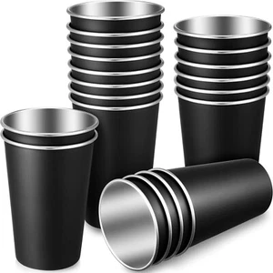 Mimorou 20 Pack 16 oz Stainless Steel Pint Cups Metal Cups Unbreakable Drinking - Picture 1 of 7