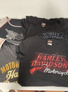 4 VTG Women's XL Harley Davidson T Shirts AR FL MN Motorcycle Top Lot - Picture 1 of 12