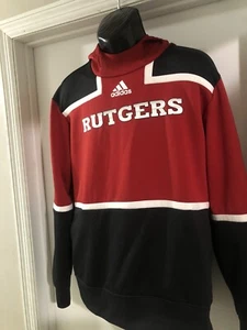 Rutgers Scarlet Knights Adidas Aeroready Sweatshirt Hoodie NCAA Mens Red Size XL - Picture 1 of 9