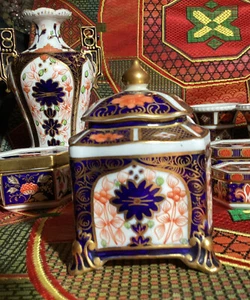 Tintero Imari antiguo raro Royal Crown Derby #1807/1128 usado en excelente estado - Imagen 1 de 9