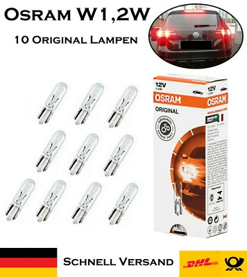 10x Osram W1,2W 12V W2x4,6d 2721 Original Signal Innebeleuchtung Ersatz Birne - Bild 1 von 4