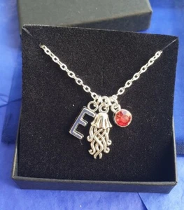 ❤ Jellyfish Necklace initial birthstone gifts for her birthday friends - Picture 1 of 6
