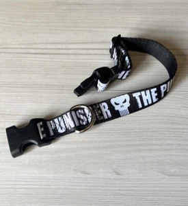Punisher Marvel Dog black Nylon Collar medium comic book action heros - Picture 1 of 3