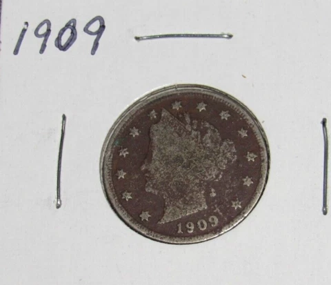 Pre-WWI War Era 1909 With Cents Liberty V Nickel , 5 cent coin Cover