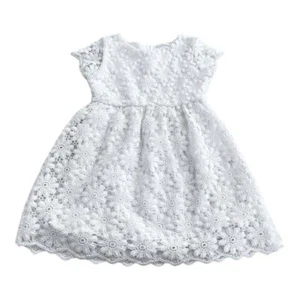 Zara girls white lace floral short sleeve summer dress size 4/5 - Picture 1 of 6