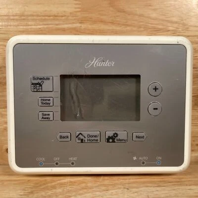 Hunter Gray LCD Screen 5-2 Days Programmable Temperature Thermostat For Parts - Image 1 of 3