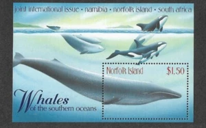 WHALES NORFOLK ISLAND MNH MIN SHEET - Picture 1 of 1