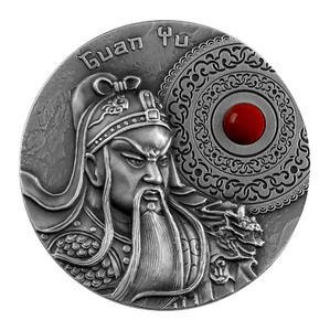 2021 2 oz GUAN YU Chinese Tiger General Antiqued .999 silver coin mintage of 500 - Picture 1 of 7