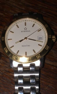 Eterna KonTiki Date Gent’s Quartz Watch, Ref 1100.47 Solid 18ct Gold Bezel. Rare - Picture 1 of 5