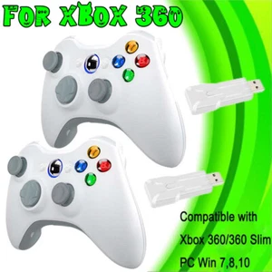 2 Pack 2.4G Wireless Controller for Microsoft Xbox 360 Gamepad Windows 10 11 PC - Picture 1 of 11