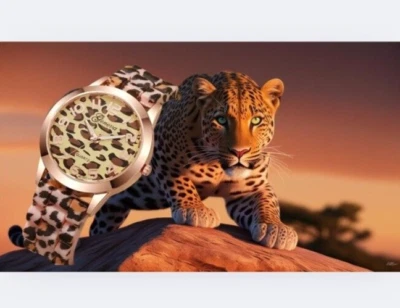 Leopard Print Business Quartz Watch with Silicone Strap - Waterproof, Stylish De - Image 1 of 2