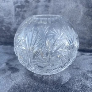 Vintage Cut Lead Crystal Rose Bowl Starburst Made in Poland 24% Lead - Picture 1 of 5