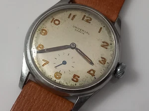 Reloj Manual Militar Universal Vintage Años 40 Segunda Guerra Mundial Cal 330 Acero S. 34mm - Imagen 1 de 18