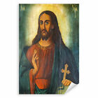 Postereck 1234 Poster Leinwand Jesus, Zeichnung Kreuz Religion Kirche Gott
