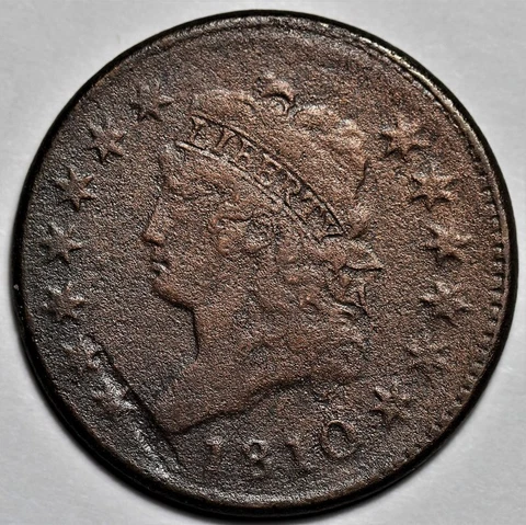 1810 Classic Head Large Cent - Corrosion - US 1c Copper Penny Coin - L37 Cover
