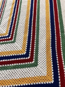 Rectangle Crochet Afghan Throw Granny Blanket Handmade 58x37” Colorful - Picture 1 of 9
