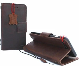 Funda de Cuero Genuino Completo Oscuro para iPhone 8 Plus Extraíble Magnética Billetera Suave - Imagen 1 de 8