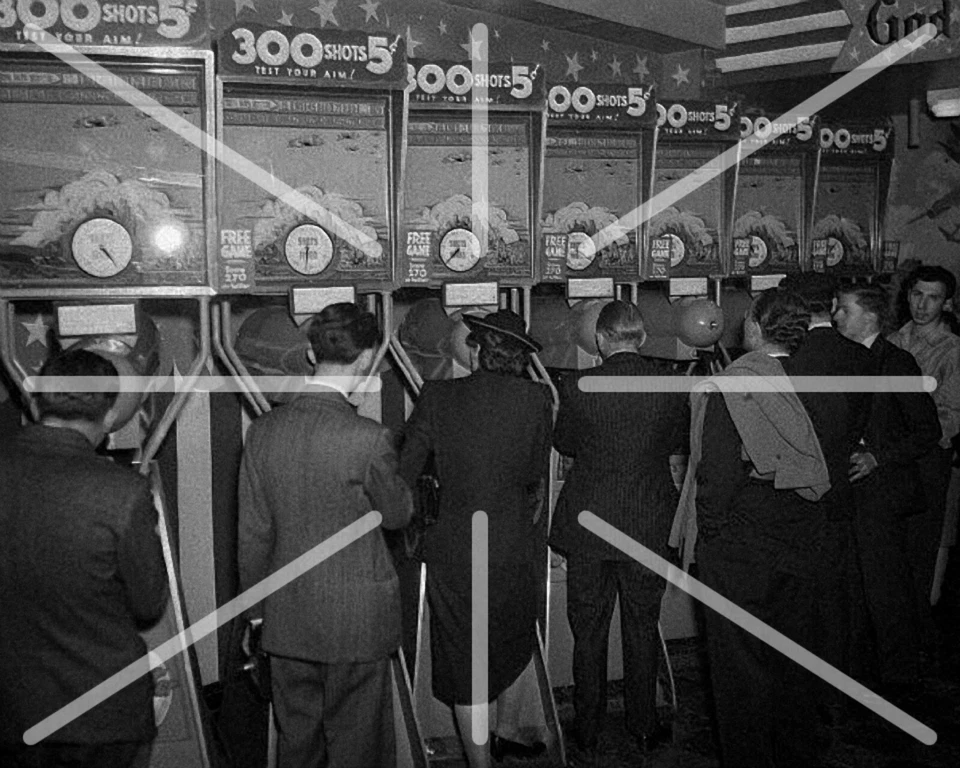 Arcade Shooting Gallery Vintage 8x10 Photography Reprint - Image 1 of 1