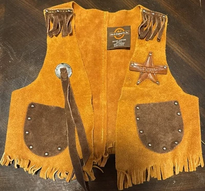Chaleco De Colección John R. Craighead Cuero Sheriff Denver Colorado Vaquero Niños Talla S Foto 1 de 4
