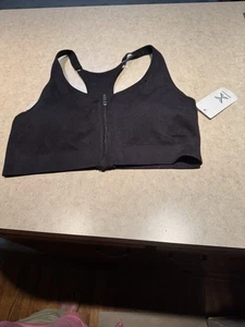 Sujetador deportivo Xersion mediano con cremallera talla grande negro para mujer nuevo con etiquetas - Imagen 1 de 11