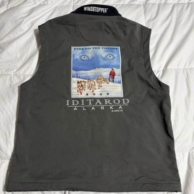 Vintage 2003 Windstopper Cabelas Iditarod Alaska Embroidered Full Zip Vest Sz. M - Image 1 of 4