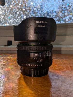 【MINT】 Pentax Ricoh HD 35mm F2 FA lens w/PH-RBG49 Lens Hood US SELLER - Image 1 of 4