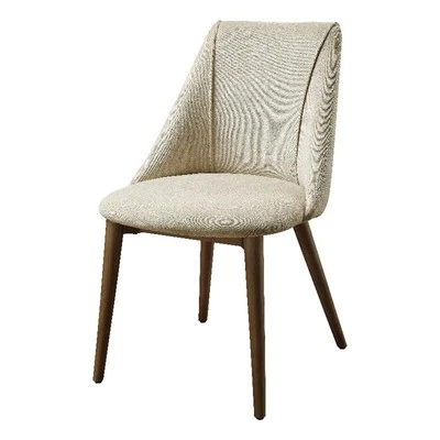 ACME Willene Contemporary Fabric Side Chair in Beige/Walnut (Set of 2) - Image 1 of 4