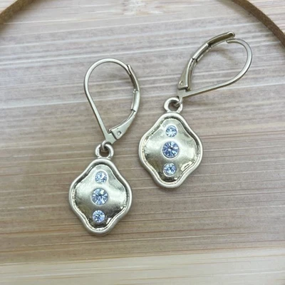 Lia Sophia Women Earrings Goldtone Crystal Drop Classic Elegant Minimalist Glam - Image 1 of 4