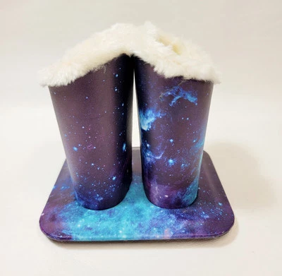 Soporte doble de felpa para gafas forro esponjoso púrpura cósmico  Foto 1 de 4