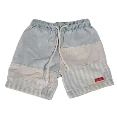 Pantalones Cortos Para Niños OshKosh B'gosh Azul Blanco Lavado Ácido Años 90 De Colección Raros Foto 1 de 4
