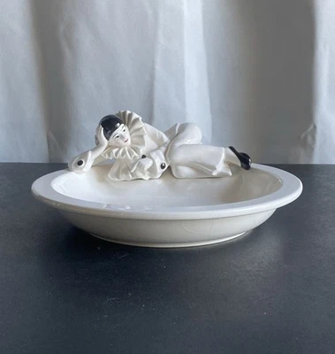 Taste Setter by Sigma Black & White Harlequin Pierrot Clown Candy / Trinket Dish - Image 1 of 4