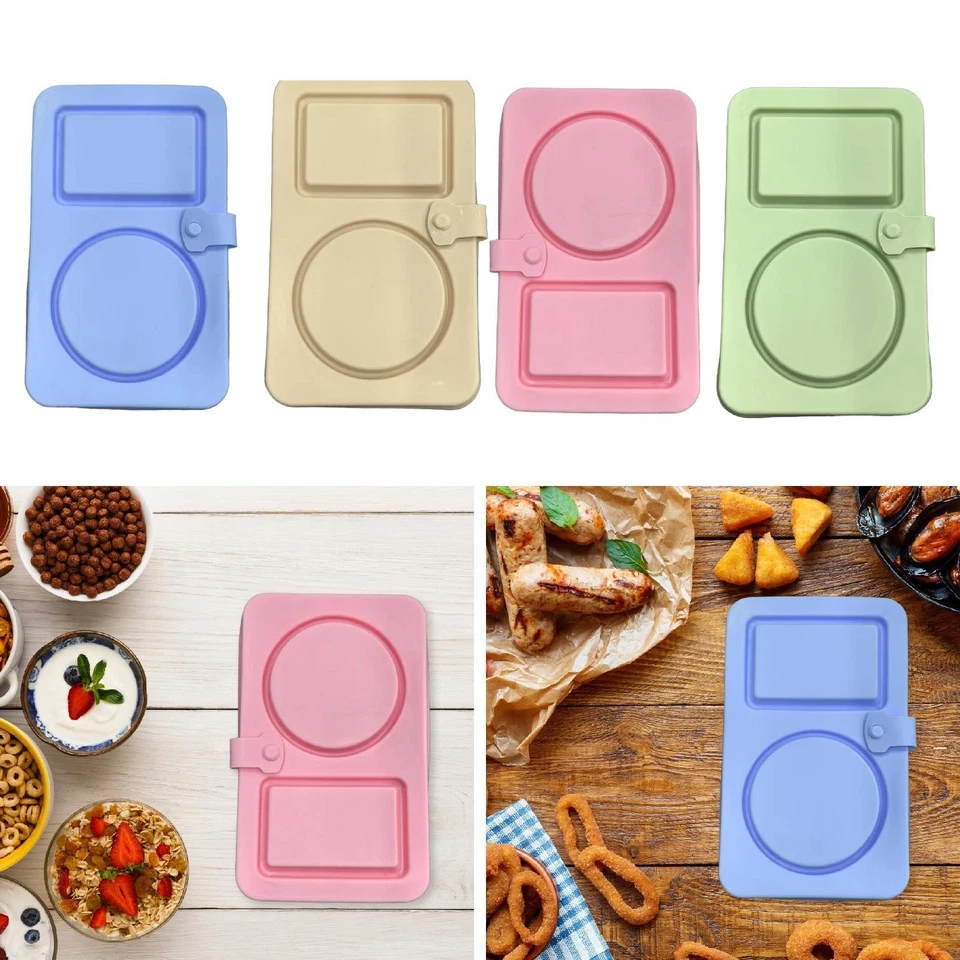 Silicone Snack Container Double Compartment Sauce Condiment Container with Lid - Image 1 of 1