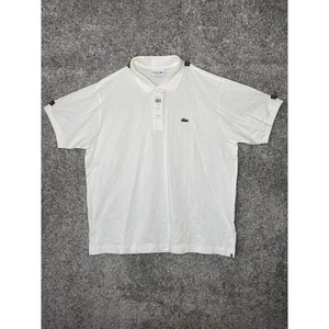 Herren Lacoste Strick Classic Fit Kragen Poloshirt Weiß Knopf Größe XXL - Bild 1 von 9