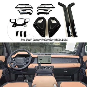 12PCS For Land Rover Defender 110 130 2020+  Interior Trim Cover Gloss Black - Picture 1 of 14