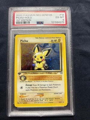 2000 POKEMON NEO GENESIS 1ST EDITION #12 PICHU-HOLO PSA 6 G251118 - Image 1 of 2
